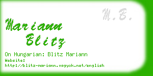 mariann blitz business card